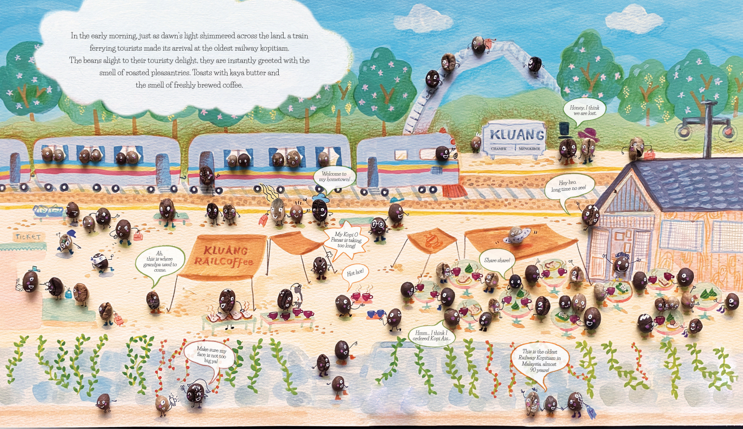 Train tracks and coffee beans—what else could spell out the happiness of railway coffee?
